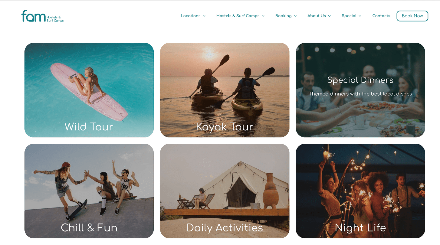 Sito web Surfcamp 4 foto Fam Hostels
