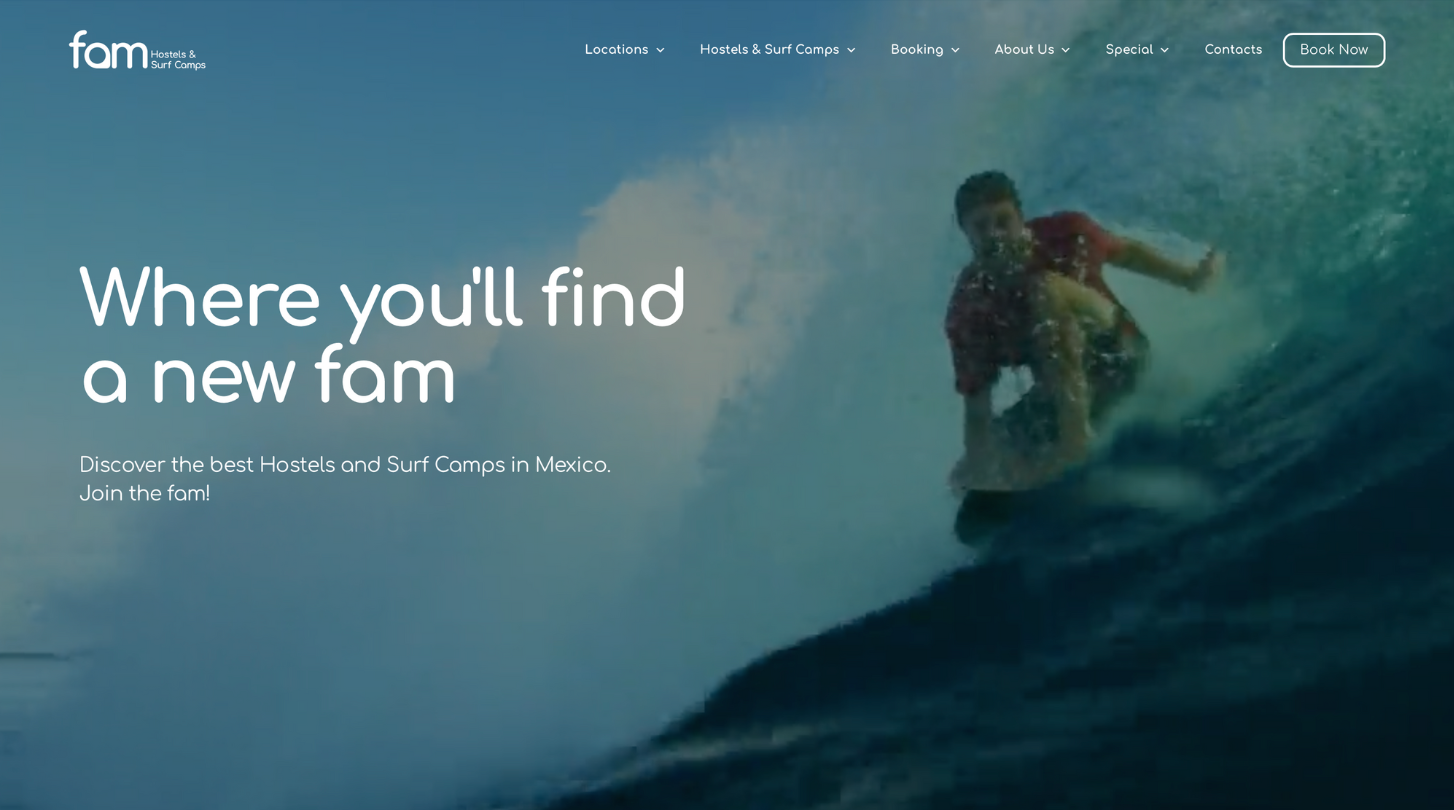 sito web Fam Hostels & SurfCamps
