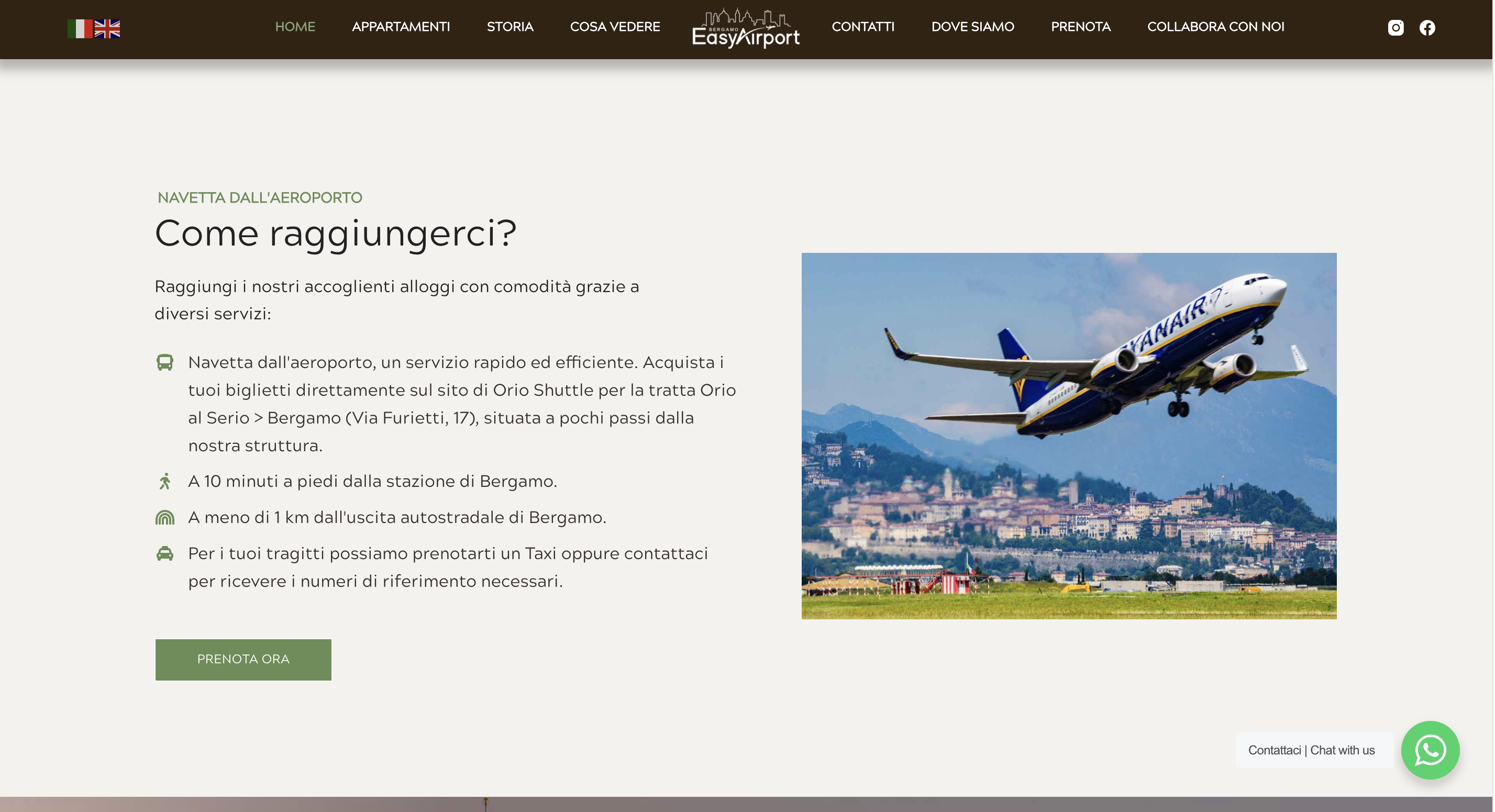 sito web Bergamo Easy Airport