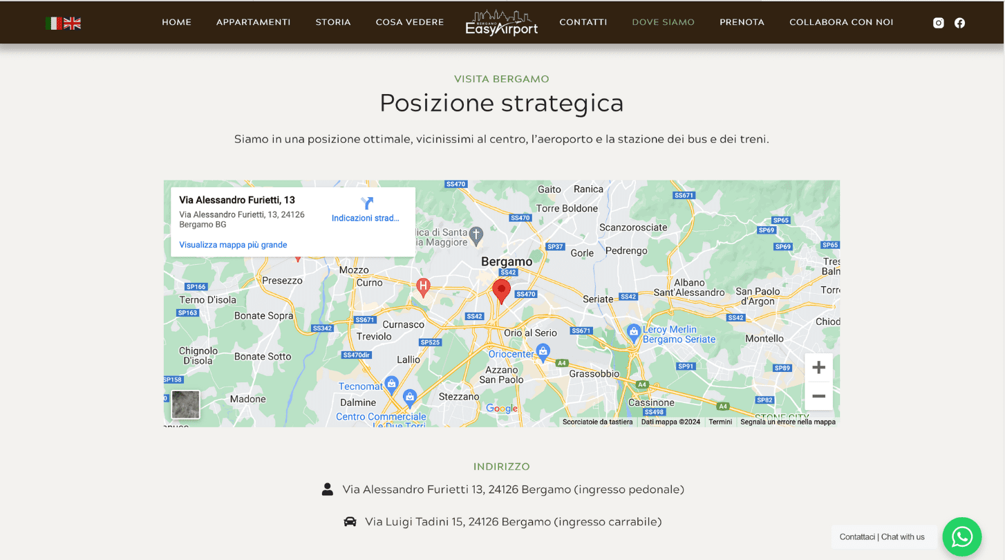 sito web B&B a Bergamo