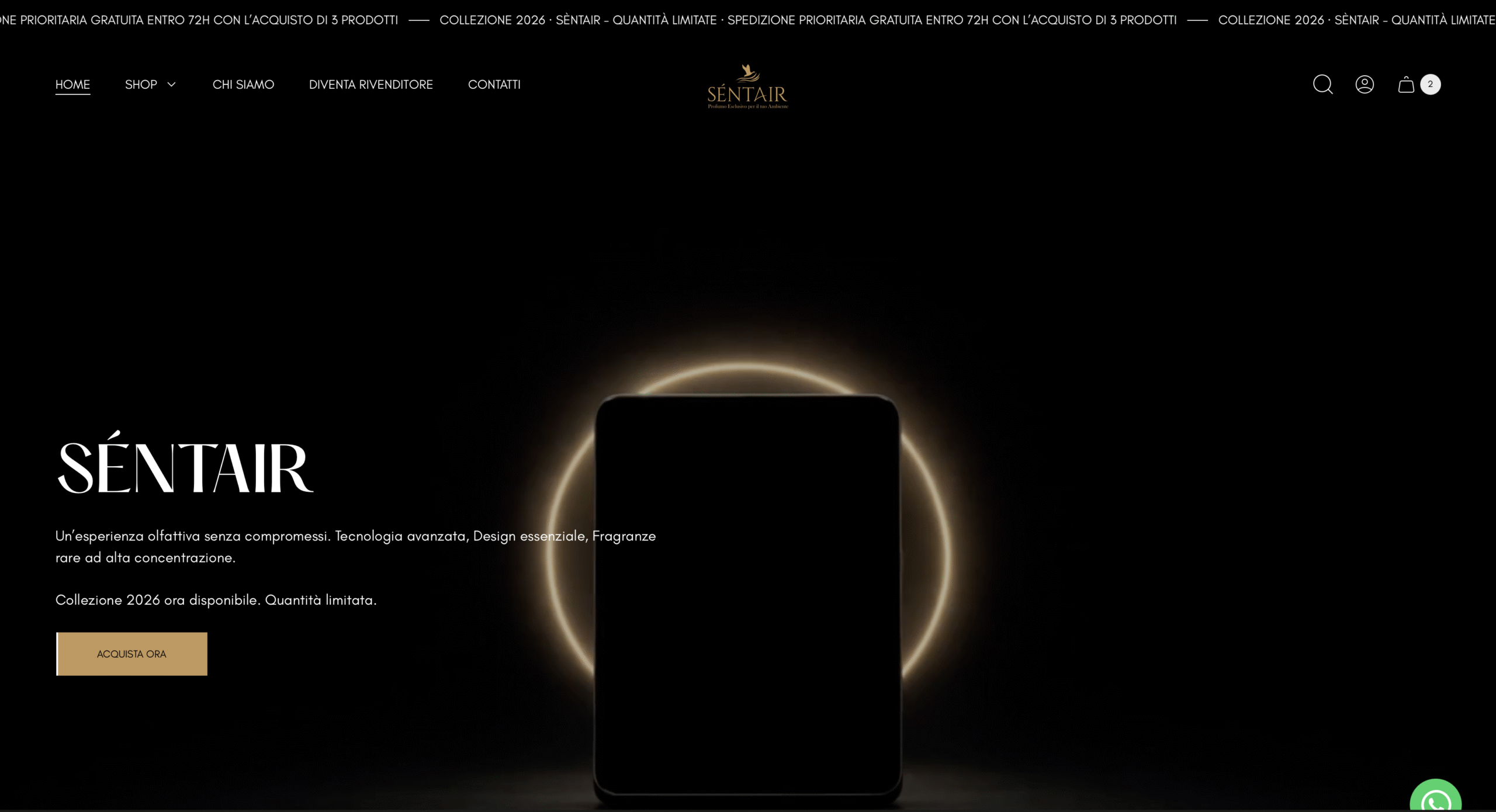 Sèntair diffusori sito web realizzato da trep digitalx
